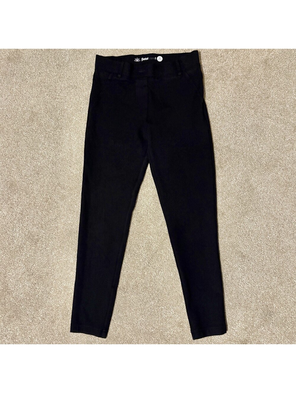 Betabrand Womens XS Petite Black Yoga Dress Pants Leggings Stretch Ankle Crop